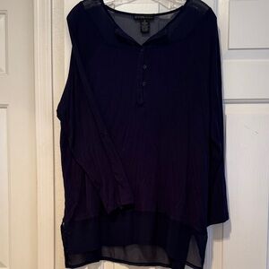 Design History Navy Sheer Blouse